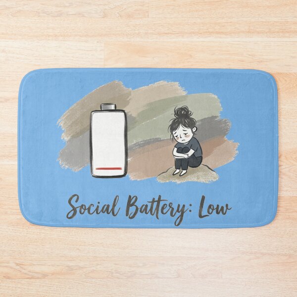 Item preview, Social Battery Low Introvert Illustration designed and sold by Quiet Mode Studio.