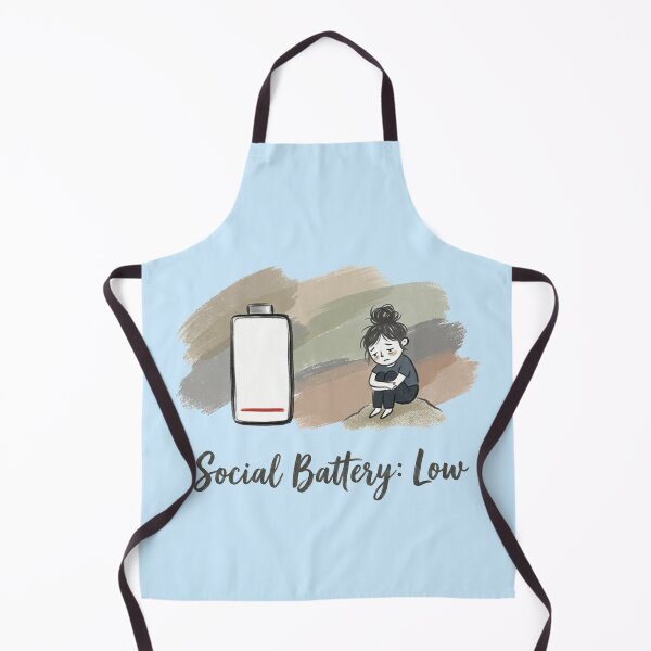 Item preview, Social Battery Low Introvert Illustration designed and sold by Quiet Mode Studio.