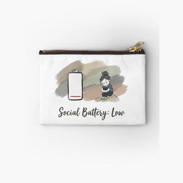 Item preview, Social Battery Low Introvert Illustration designed and sold by Quiet Mode Studio.