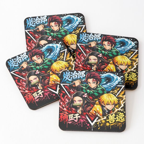 Item preview, Tanjiro, Zenitsu and Nezuko Graffiti Style designed and sold by My Artprintz.
