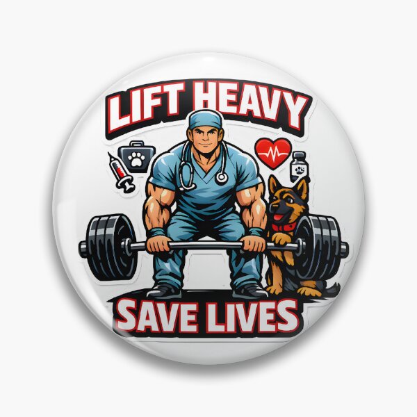 Item preview, Lift Heavy Save Lives Veterinary Gym Design | Vet Fitness Dog Spotter Shirt designed and sold by Bettybee00.