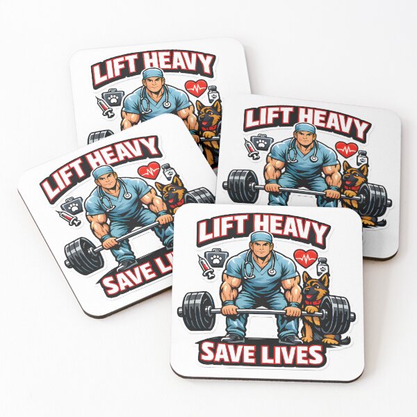Item preview, Lift Heavy Save Lives Veterinary Gym Design | Vet Fitness Dog Spotter Shirt designed and sold by Bettybee00.