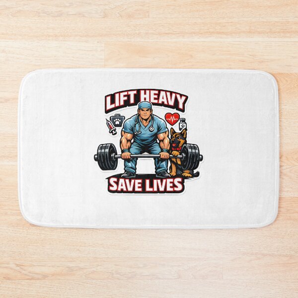 Item preview, Lift Heavy Save Lives Veterinary Gym Design | Vet Fitness Dog Spotter Shirt designed and sold by Bettybee00.