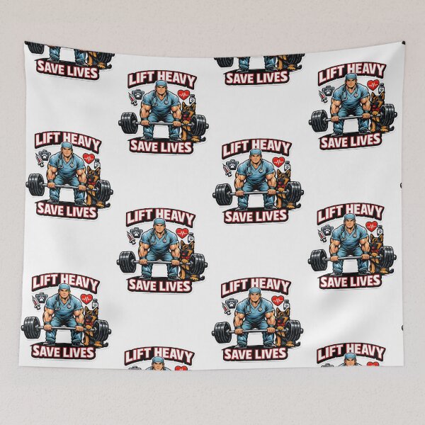 Item preview, Lift Heavy Save Lives Veterinary Gym Design | Vet Fitness Dog Spotter Shirt designed and sold by Bettybee00.
