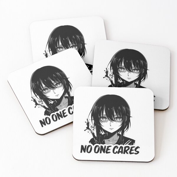 Item preview, No One Cares Anime Sticker – Sad Aesthetic Manga Design designed and sold by InkPatchify.