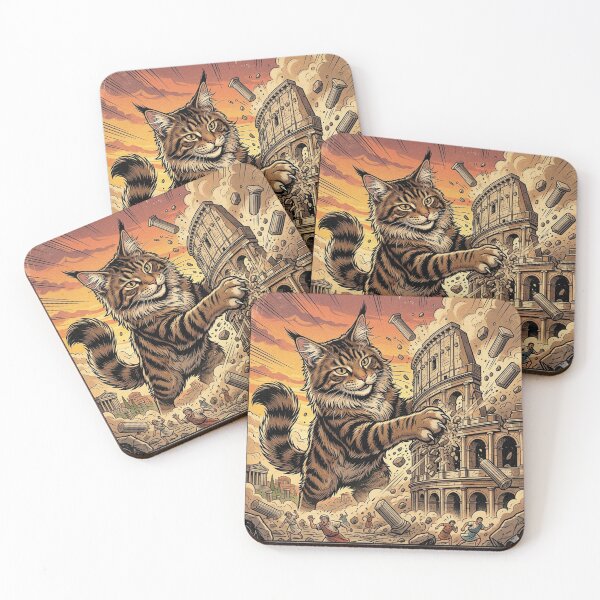 Item preview, Kaiju Cat Destroying the Colosseum in Rome – Funny Cat Sticker & T-Shirt designed and sold by The Cat-astrophic Corporation.