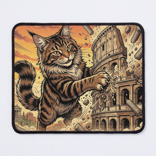 Item preview, Kaiju Cat Destroying the Colosseum in Rome – Funny Cat Sticker & T-Shirt designed and sold by The Cat-astrophic Corporation.