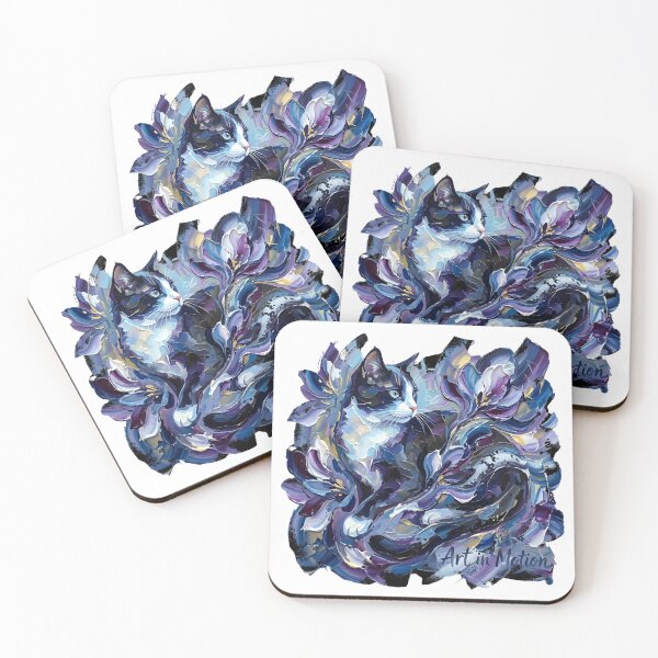 Item preview, Abstract Whispers: Cat in Blooms designed and sold by The Grumpy Pet Club.