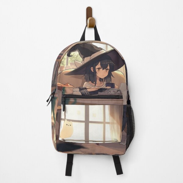 Item preview, Cozy Witch Aesthetic Girl with Laptop & Ghosts Cute Anime Cottagecore Magic Art designed and sold by Quite mind .