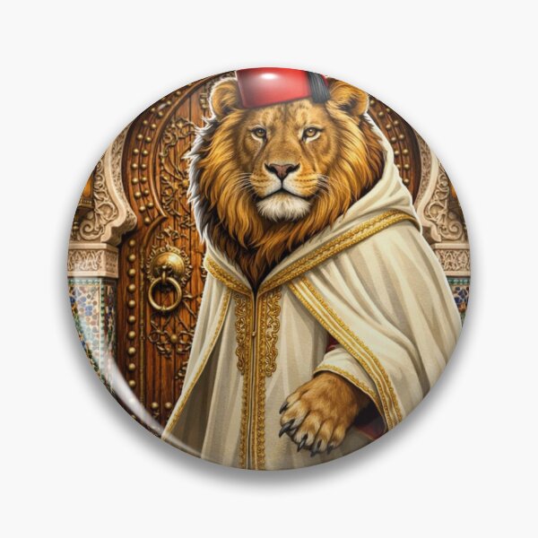 Item preview, Atlas Lion in Traditional Moroccan Jellaba and Fez designed and sold by Hafcishop.