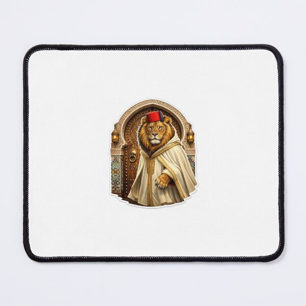 Item preview, Atlas Lion in Traditional Moroccan Jellaba and Fez designed and sold by Hafcishop.