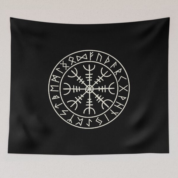 Item preview, Aegishjalmur Helm of Awe with Runes Minimalist Norse Symbol Design designed and sold by Fradikal.