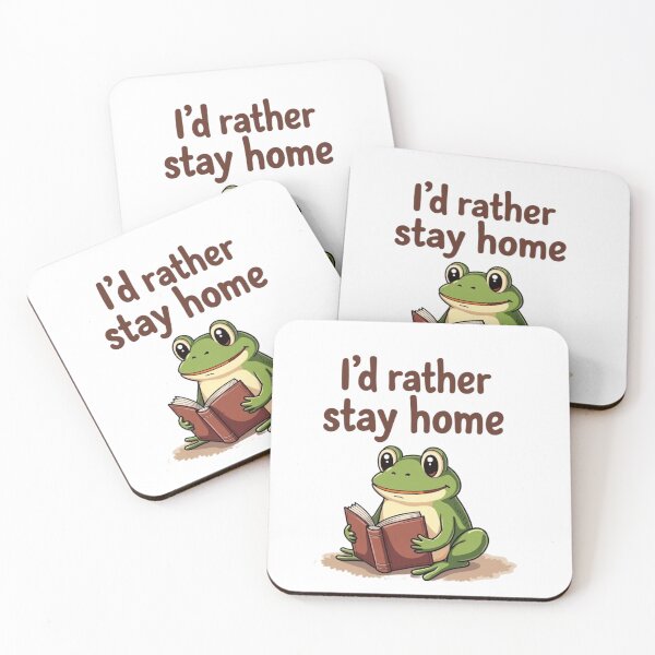 Item preview, I’d Rather Stay Home Frog Shirt – Introvert Cozy Reading T-Shirt Cute Frog Design designed and sold by TS68.