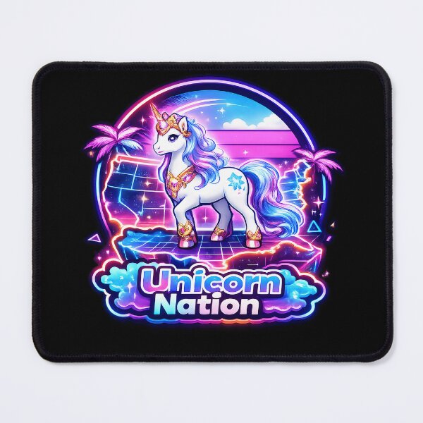 Item preview, Unicorn Nation Vaporwave Regal Unicorn Neon designed and sold by AnimalAirtistry.