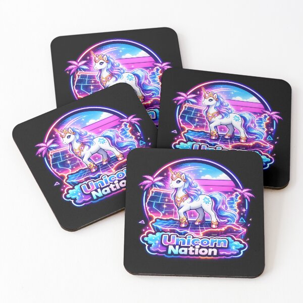 Item preview, Unicorn Nation Vaporwave Regal Unicorn Neon designed and sold by AnimalAirtistry.