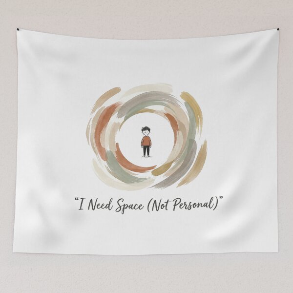 Item preview, I Need Space Introvert Minimal Design designed and sold by Quiet Mode Studio.