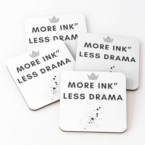 Item preview, More Ink Less Drama Tattoo Quote – Minimalist Ink Lover Design designed and sold by Ve & Co.