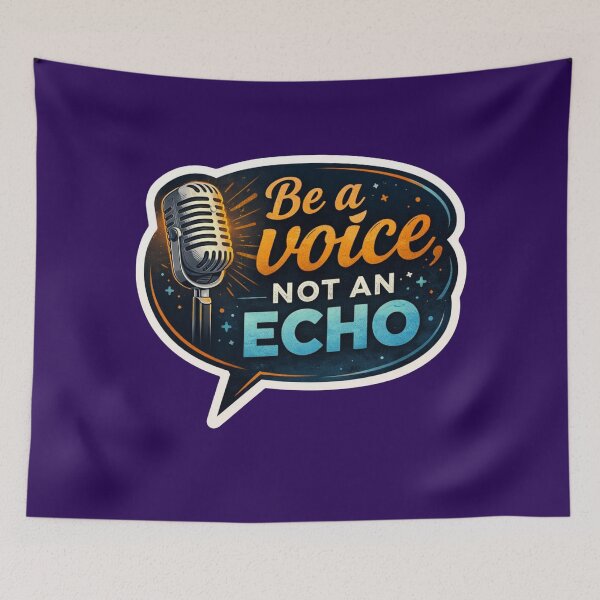 Item preview, Be A Voice Not An Echo Motivational Microphone Sticker designed and sold by Nicolae-SCROCIOB-Shop.