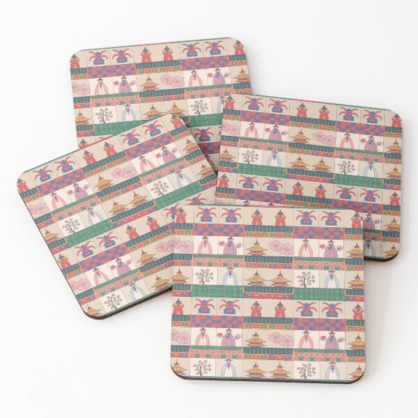 Item preview, Korean Traditional Seamless Pattern – Hanbok, Pagodas & Folk Motifs designed and sold by Midnight Veil Designs.