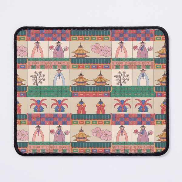Item preview, Korean Traditional Seamless Pattern – Hanbok, Pagodas & Folk Motifs designed and sold by Midnight Veil Designs.