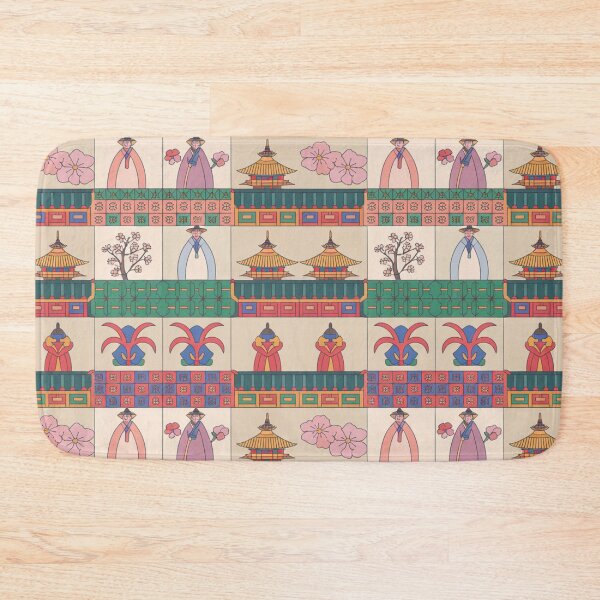 Item preview, Korean Traditional Seamless Pattern – Hanbok, Pagodas & Folk Motifs designed and sold by Midnight Veil Designs.