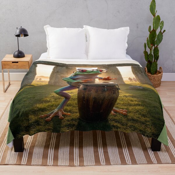 Item preview, Red-Eyed Tree Frog Plays Conga Drum at Stonehenge designed and sold by Tridentulus.