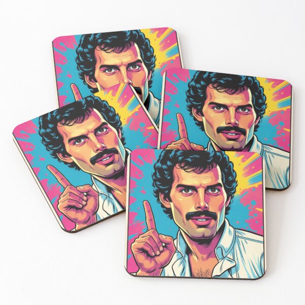 Item preview, Freddie Mercury Funny Comic Neon Pop Rock Icon designed and sold by SHOCAMPOS DESIGNS .