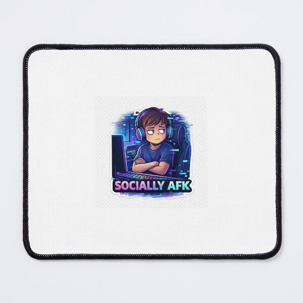 Item preview, Socially AFK Funny Gamer Sticker | Introvert Anti Social Gaming Meme Cartoon Design designed and sold by NexArtify.