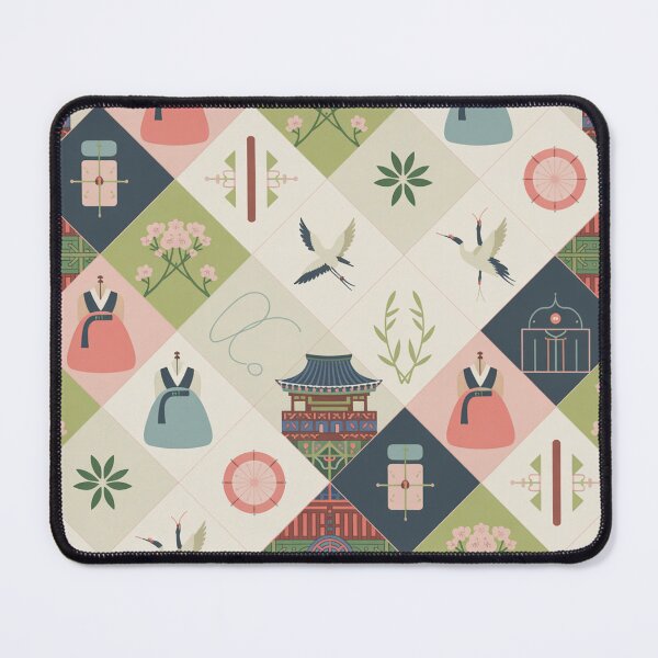 Item preview, Korean Hanbok & Crane Seamless Pattern – Traditional Motifs designed and sold by Midnight Veil Designs.