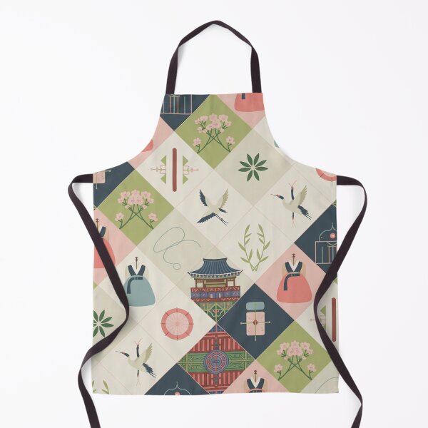 Item preview, Korean Hanbok & Crane Seamless Pattern – Traditional Motifs designed and sold by Midnight Veil Designs.