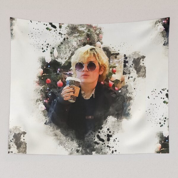 Item preview, Christmas Coffee: Boho Grunge Watercolor Holiday Portrait  designed and sold by Tokraz-art.