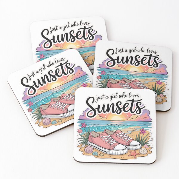Item preview, Just a Girl Who Loves Sunsets T-Shirt – Cute Beach Sunset Aesthetic Design for Summer Lovers & Gift Buyers designed and sold by GemBob Creations.