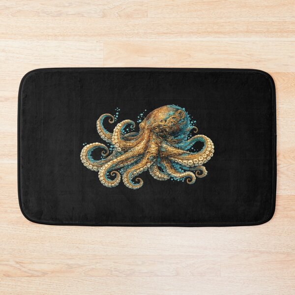 Item preview, Octopus – Majestic Ancient Ocean Intelligence | Golden Mythical Sea Creature Art designed and sold by Emoji Emblems.