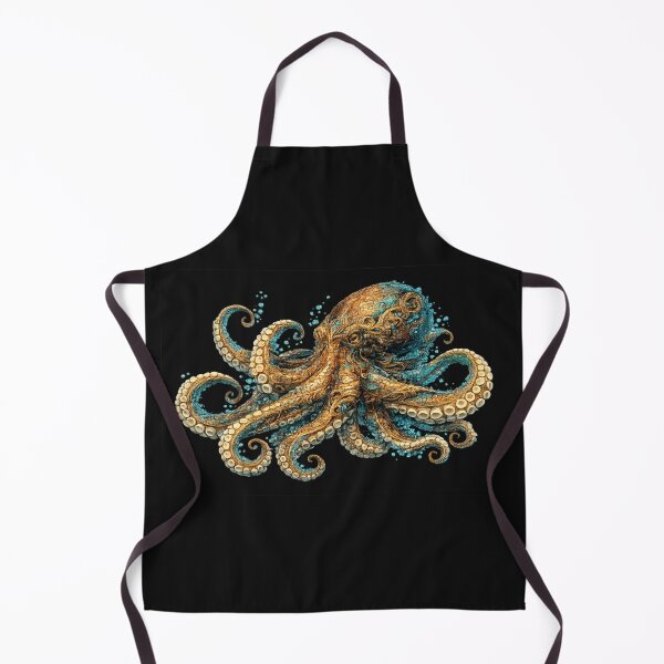 Item preview, Octopus – Majestic Ancient Ocean Intelligence | Golden Mythical Sea Creature Art designed and sold by Emoji Emblems.