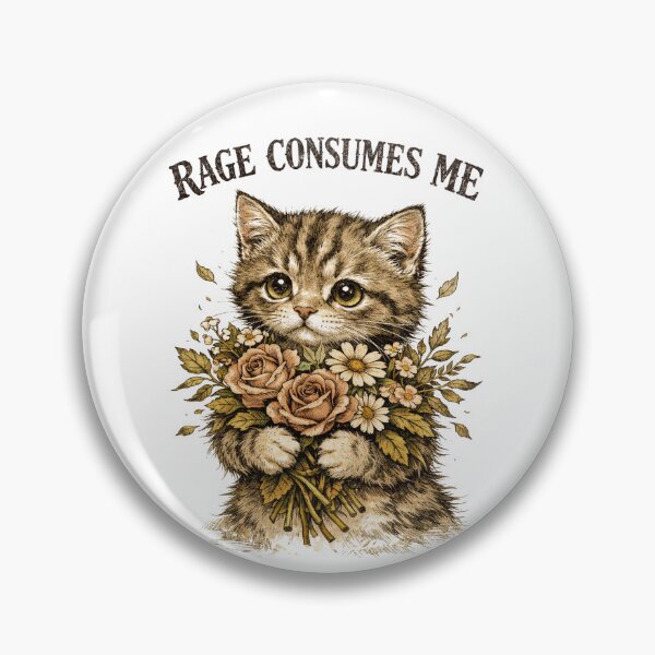 Item preview, Rage Consumes Me Adorable Kitten Holding Flowers designed and sold by Kladhadredo.