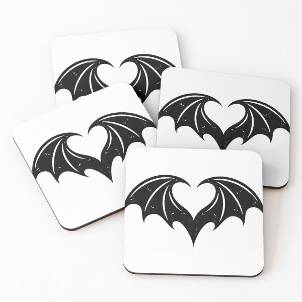 Item preview, Gothic Bat Wings Heart Symbol – Dark Love Minimalist Black Silhouette Design designed and sold by MonkeyVibe.