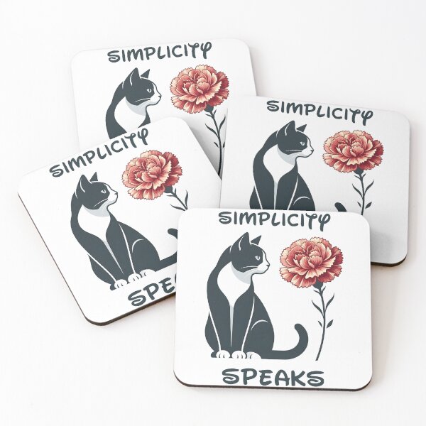 Item preview, Minimalist Elegance: Cat & Carnation designed and sold by The Grumpy Pet Club.