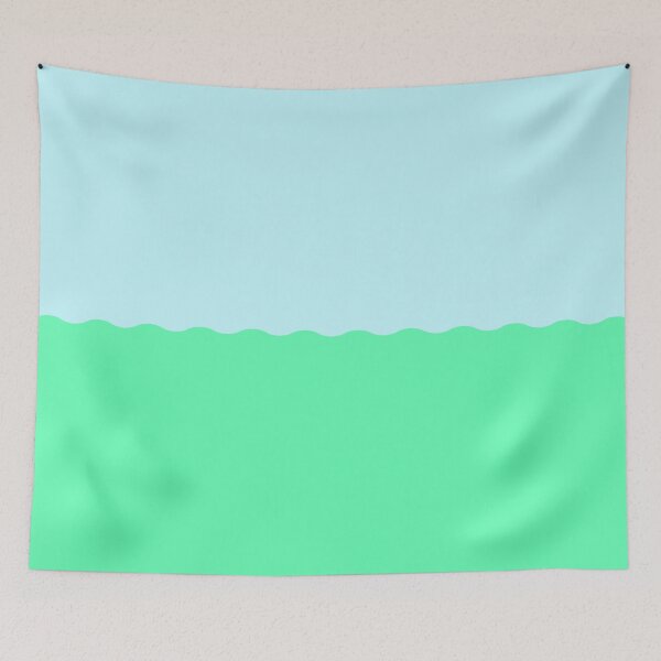 Item preview, Grassy Green & Sky Blue Minimal Colour Block Horizon designed and sold by Summer Temper.