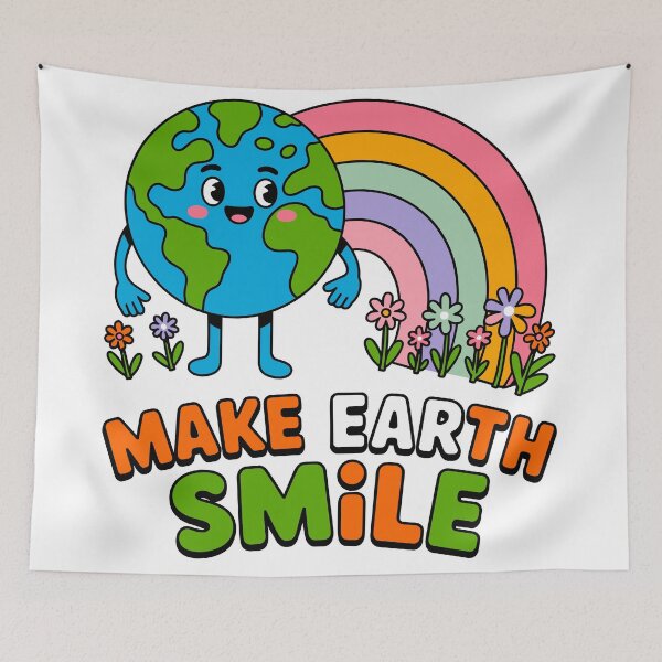 Item preview, Make Earth Smile Environment Planet Protection Earth Day Activist designed and sold by artcultreone.