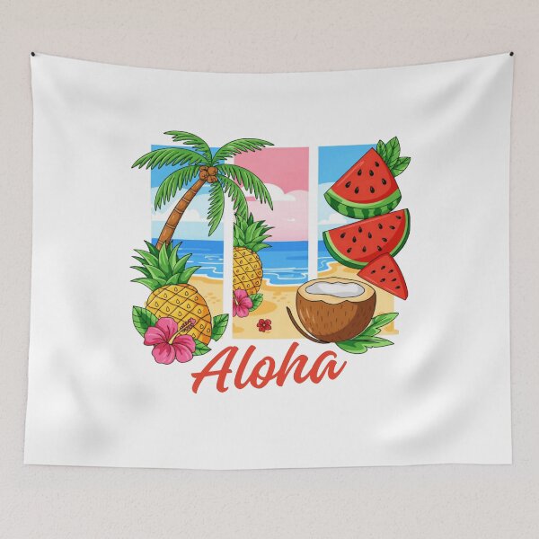 Item preview, Aloha Tropical Summer Beach Vibes Design designed and sold by blackBubble1.