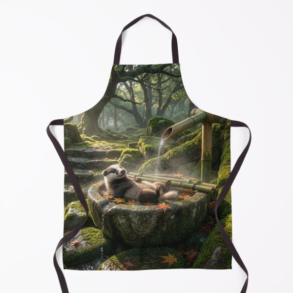 Item preview, Badger Bathes in Shishi Odoshi Fountain designed and sold by Tridentulus.