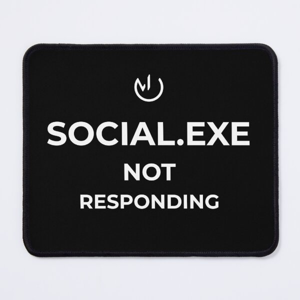 Artikelvorschau, Social.exe reagiert nicht – Programmierer, introvertiert, Technikhumor, Design entworfen und verkauft von mostly_offline.