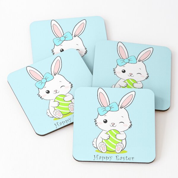 Item preview, Cute Winking Easter Bunny with Striped Egg - Happy Easter Design designed and sold by Tokraz-art.
