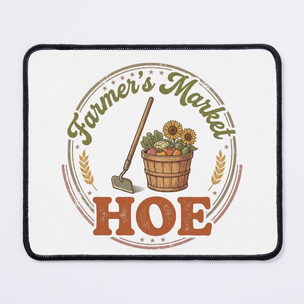 Item preview, Farmer’s Market Hoe Retro Stamp Graphic designed and sold by Seeding Serendipity.