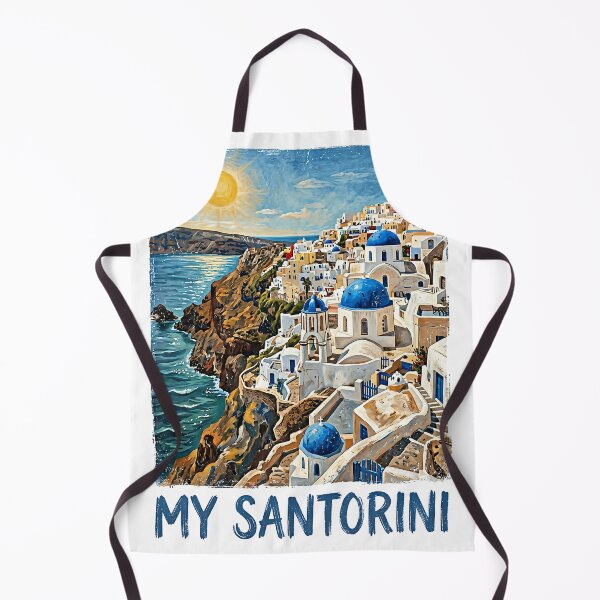 Item preview, My Santorini Greece - Vintage Gouache Illustration designed and sold by SoulTreasures.