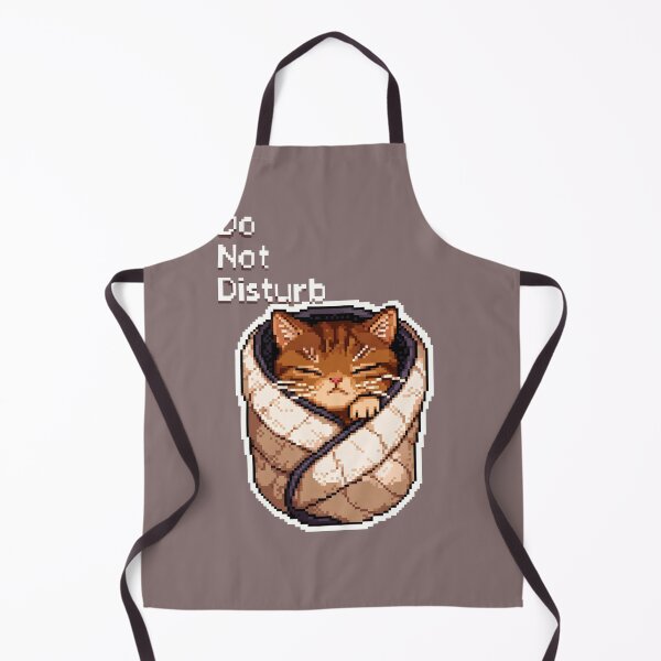 Item preview, Cute cat wrapped in a blanket with a do not disturb sign in a cozy setting designed and sold by SpaceartLilu.