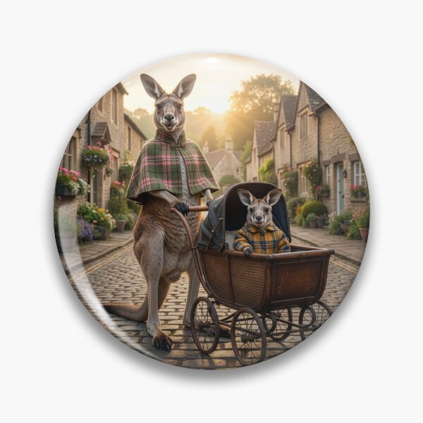 Item preview, Kangaroo Mom Takes Joey for a Village Walk designed and sold by Tridentulus.