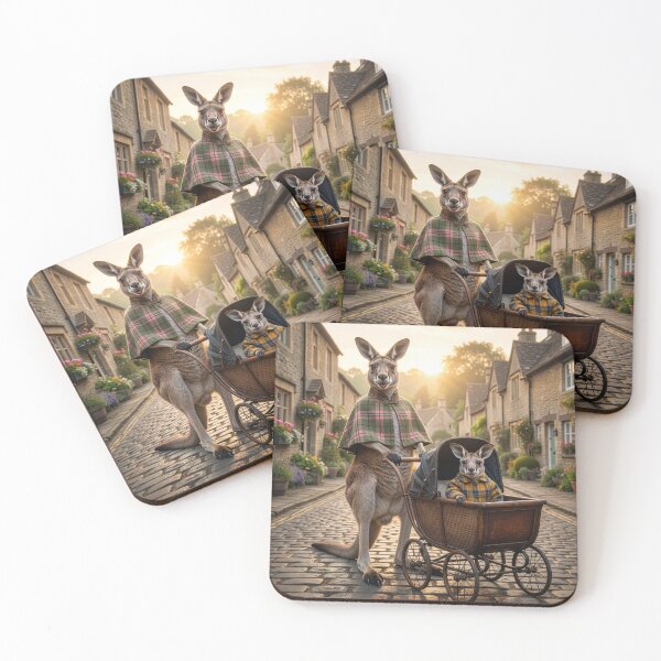 Item preview, Kangaroo Mom Takes Joey for a Village Walk designed and sold by Tridentulus.