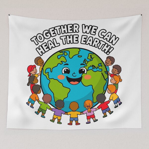 Item preview, Together We Can Heal The Earth Environmental Earth Day Unity Kids designed and sold by artcultreone.