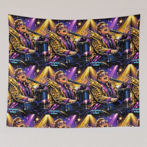 Item preview, Elton John Comic HQ Neon Piano Stage Legend designed and sold by SHOCAMPOS DESIGNS .